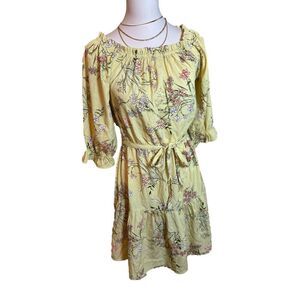 Women's‎ MPH Collection Dress, Yellow Floral, Size M